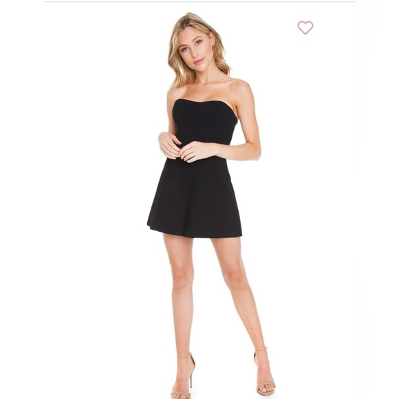 French Connection Whisper Sweetheart Romper Black NWT - Picture 6 of 11